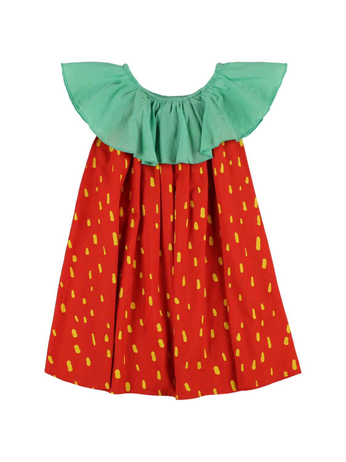 Shop Stella Mccartney Organic Cotton Strawberry Print Dress In Bunt