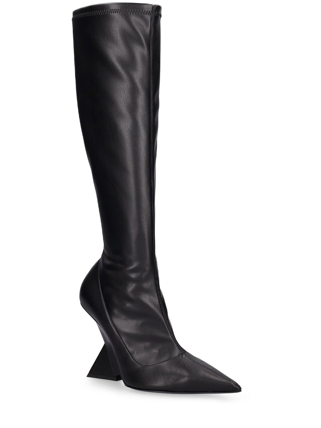 Shop Attico 105mm Cheope Faux Leather Tall Boots In Black