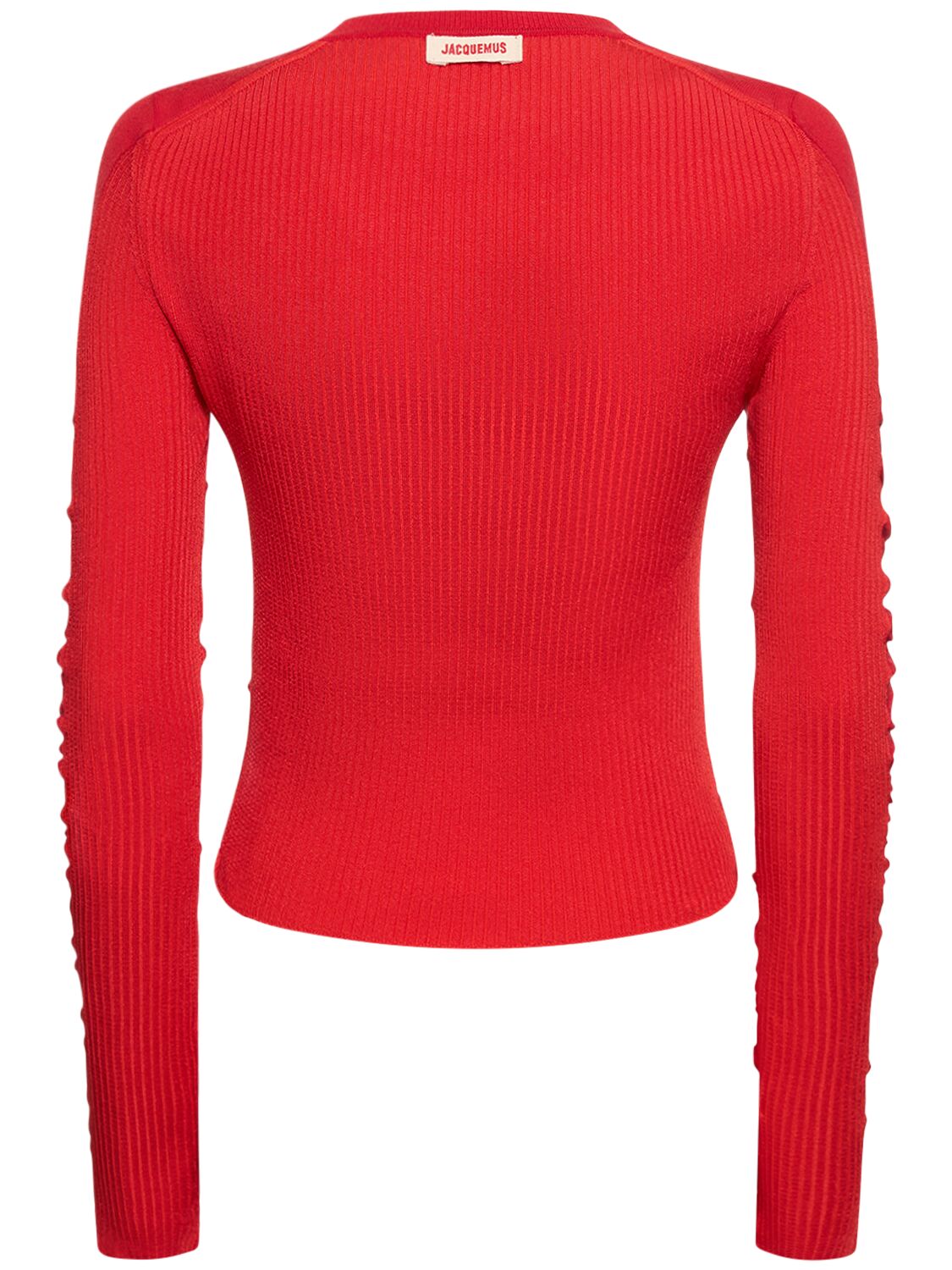 Shop Jacquemus La Maille Sargas Wool Blend Rib Knit Top In Red