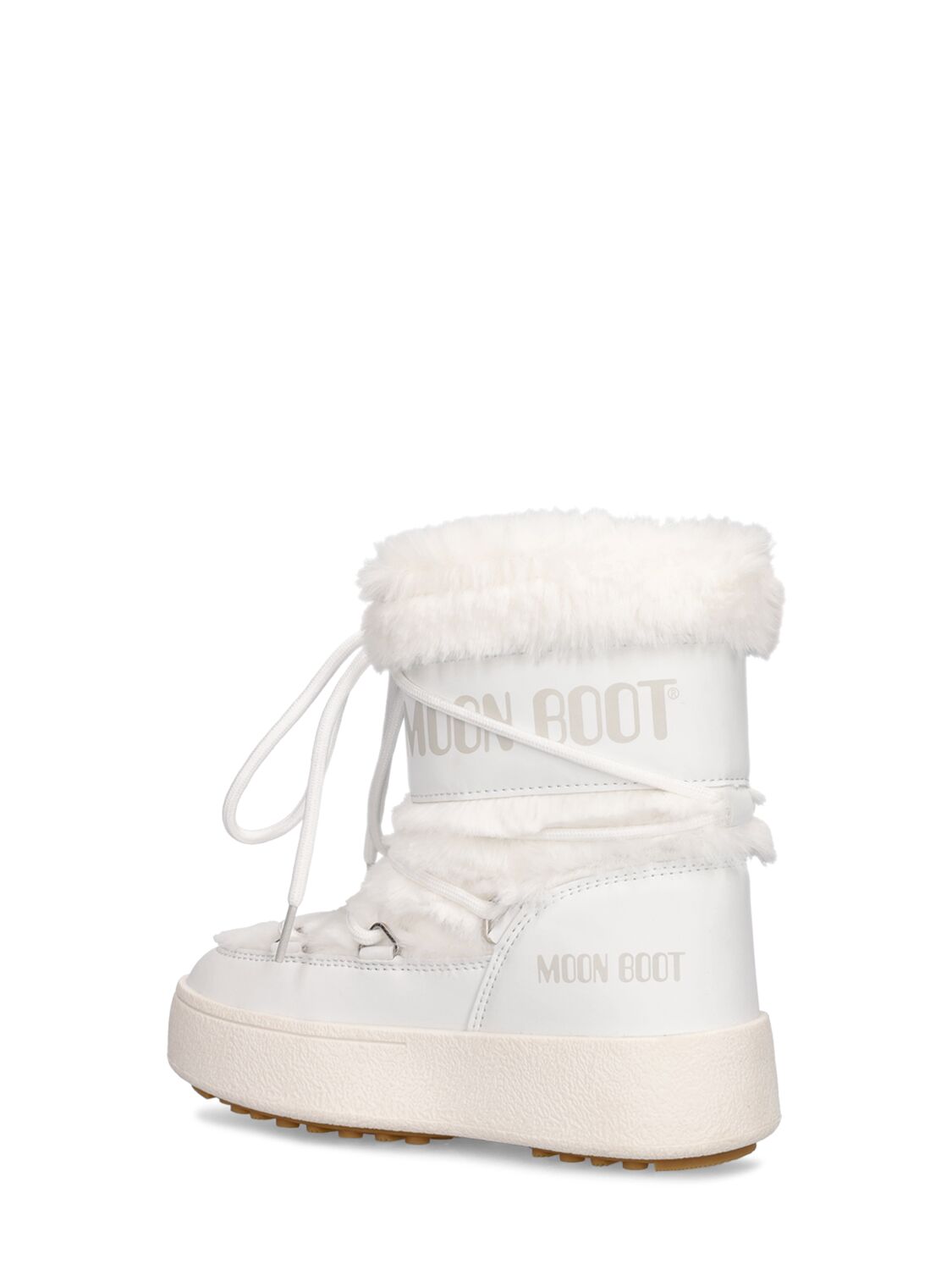 Shop Moon Boot Faux Fur Ankle Snow Boots In White
