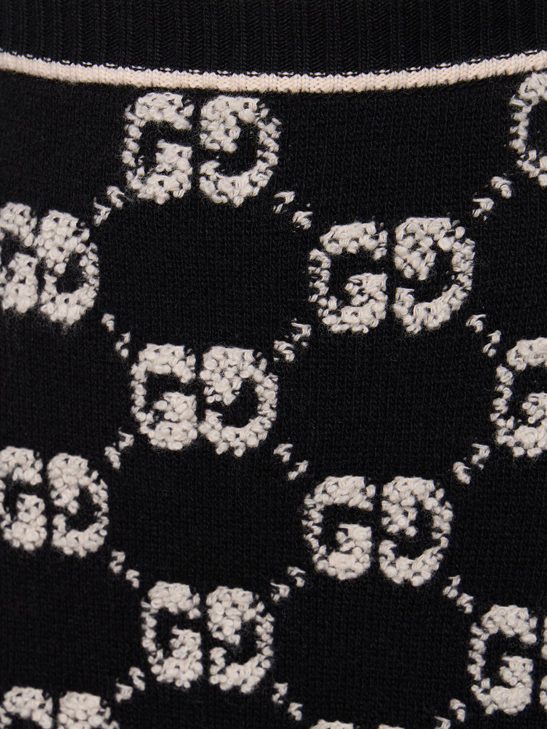 Shop Gucci Gg Wool Bouclé Jacquard Skirt In Black,ivory