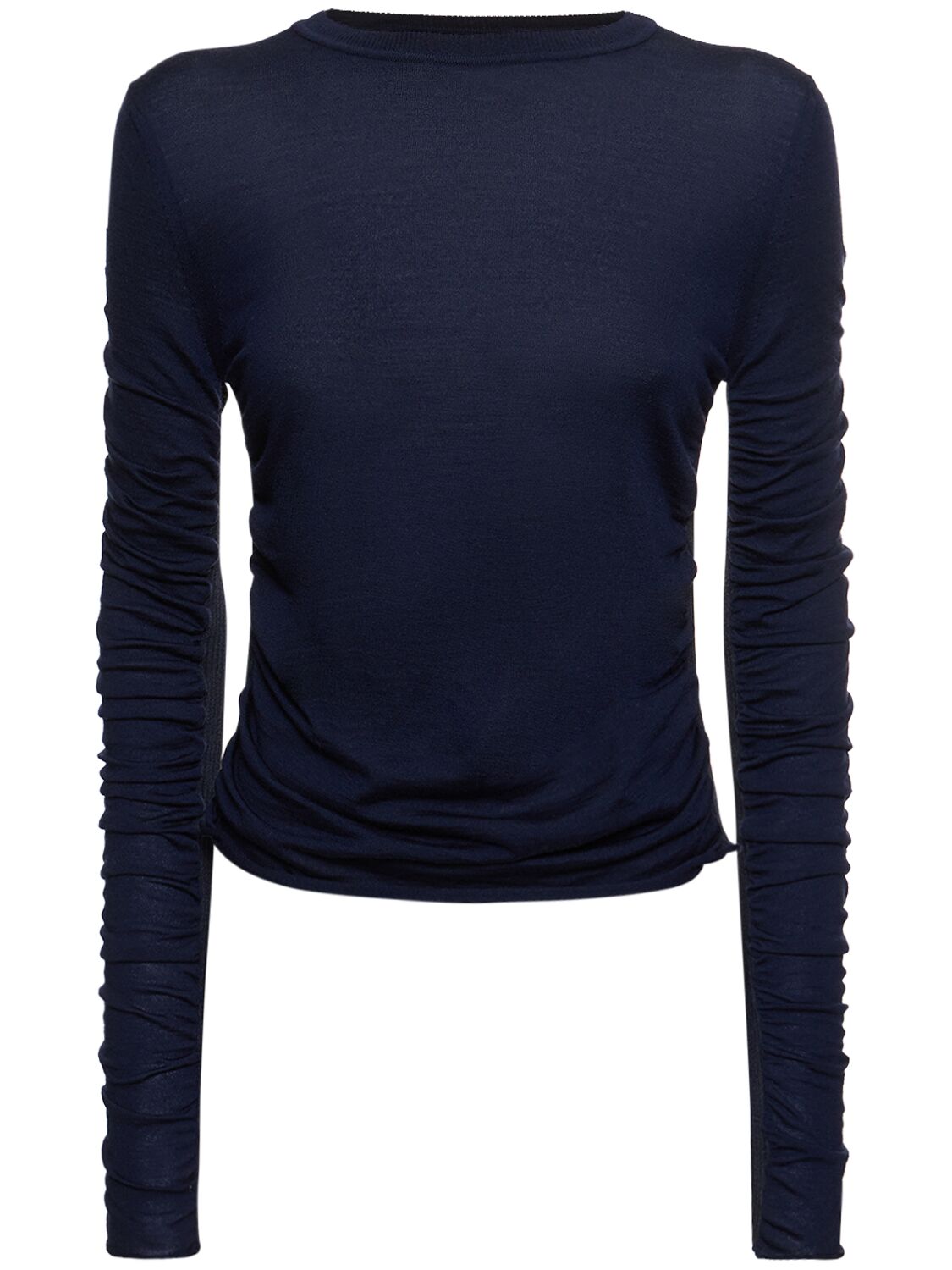 Jacquemus Maille Sargas Ribbed-panel Knitted Top In Navy