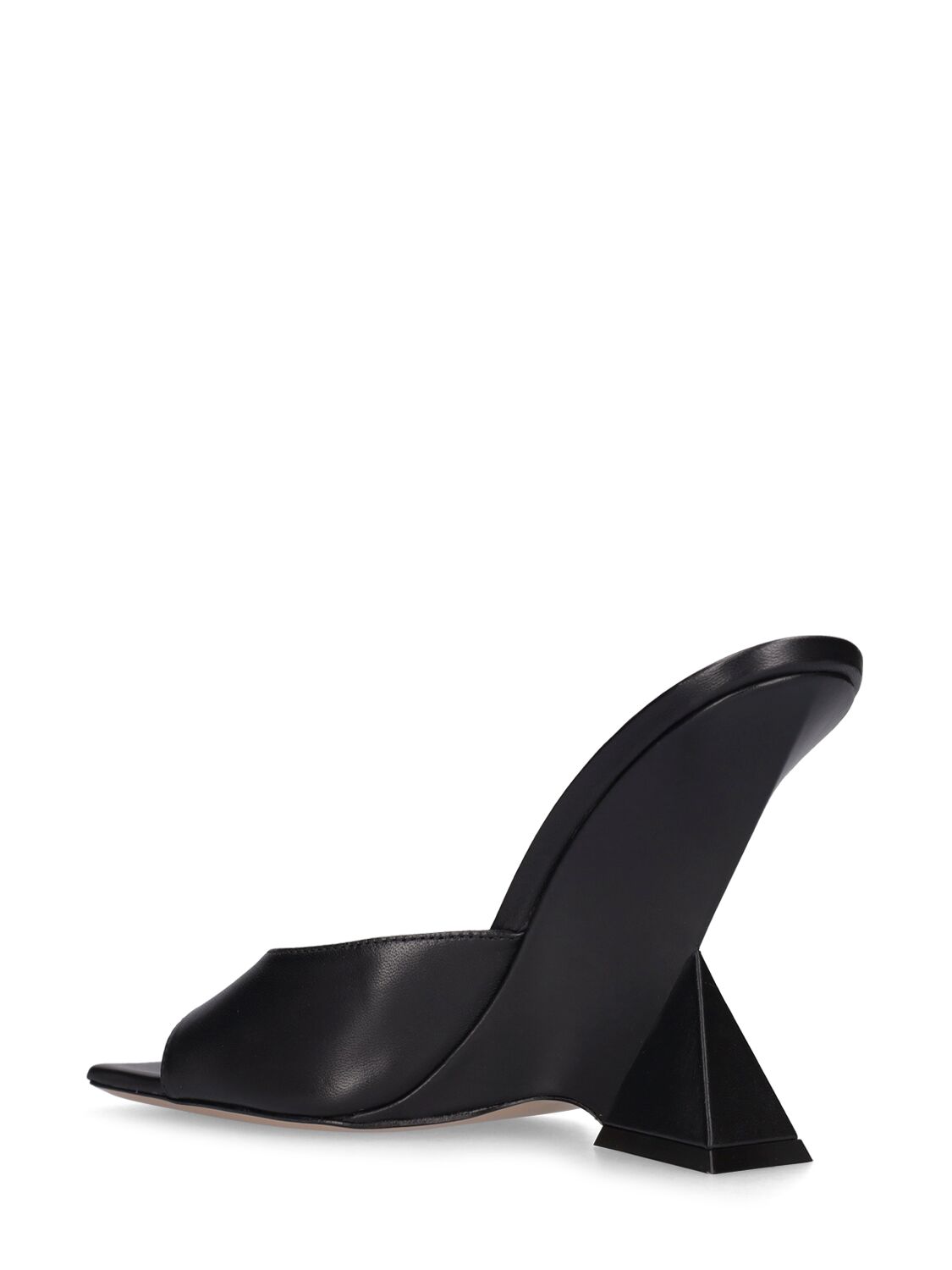 Shop Attico 105mm Cheope Leather Mules In Black
