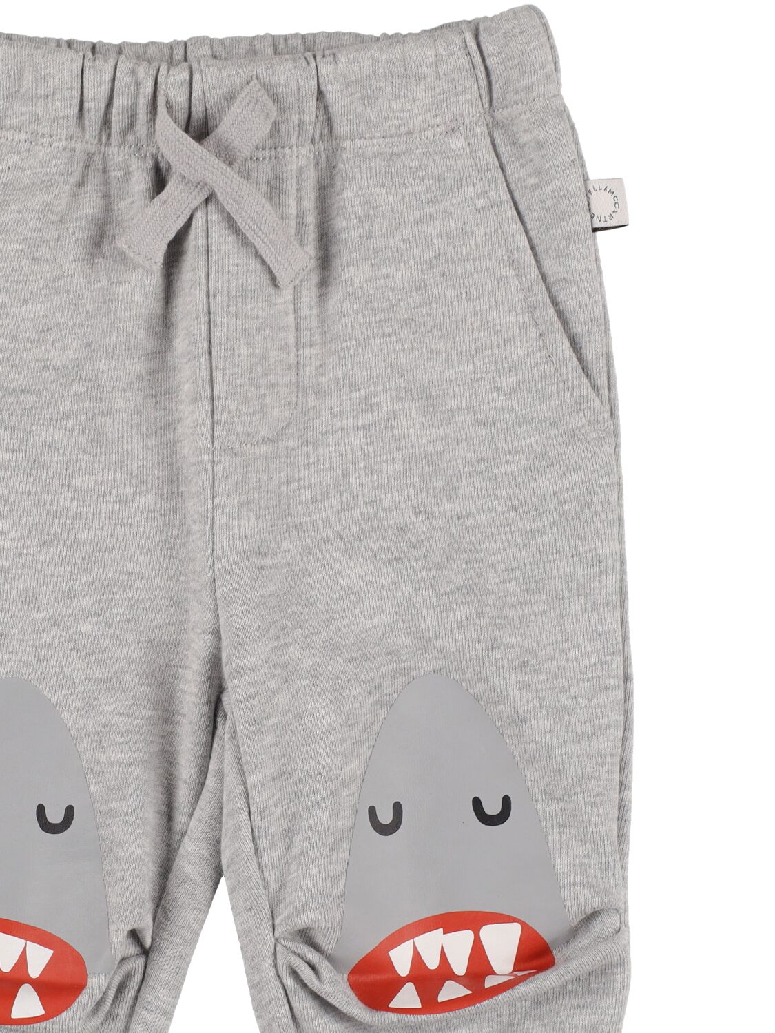 Shop Stella Mccartney Printed Organic Cotton Sweatpants In Grey