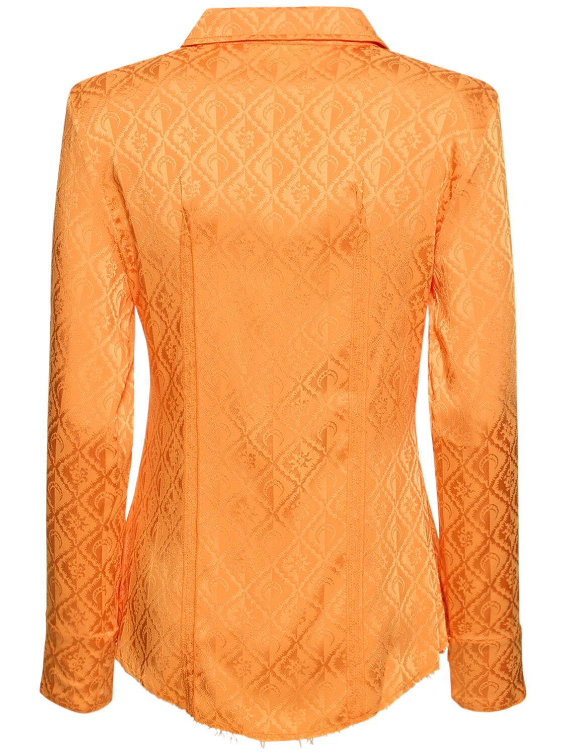 Shop Marine Serre Moon Diamant Jacquard Satin Shirt In Orange