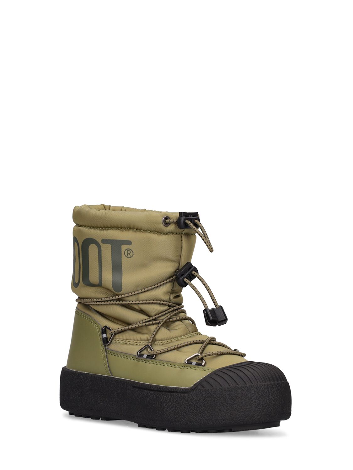 Shop Moon Boot Nylon Ankle Snow Boots In Military Green