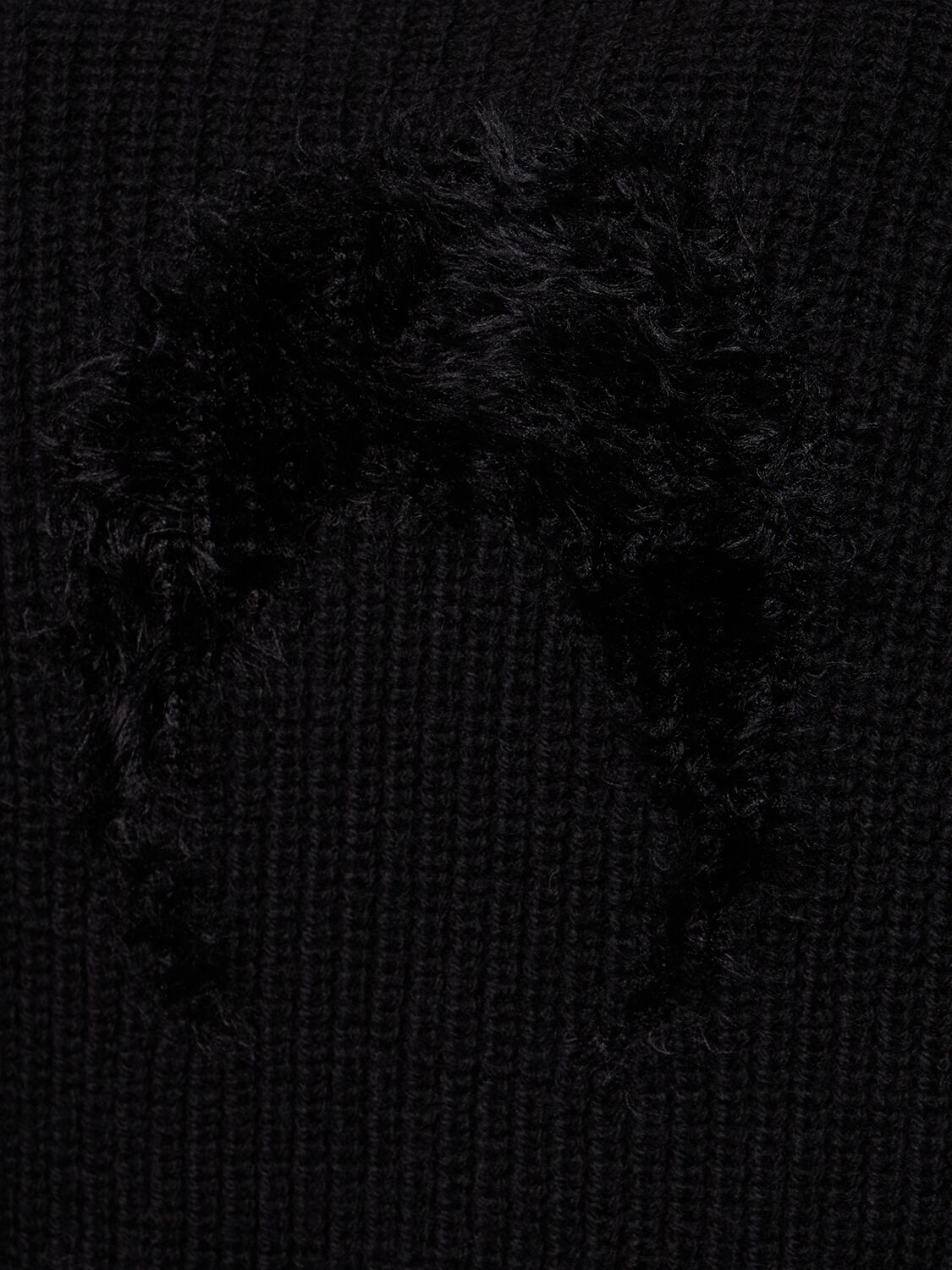 Shop Marine Serre Fluffy Moon Wool Knit Crewneck Sweater In Black
