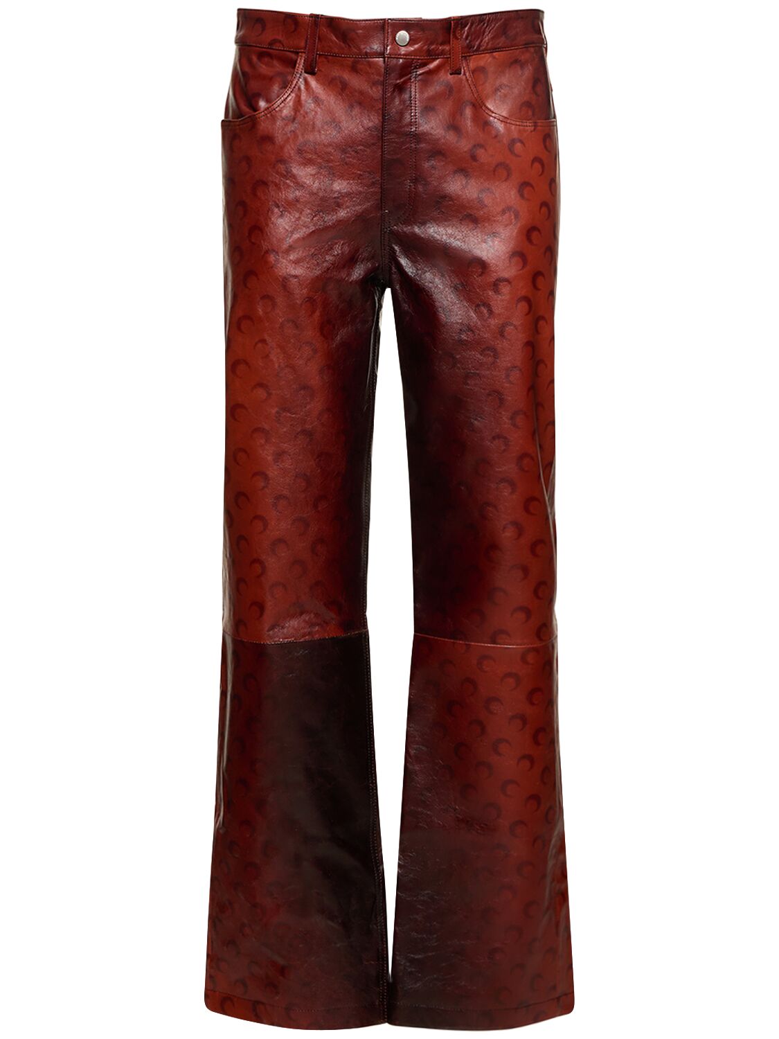 Image of Airbrushed Leather Wide Leg Pants