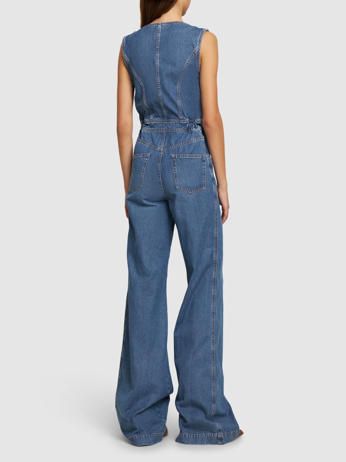 Embroidered Denim Jumpsuit