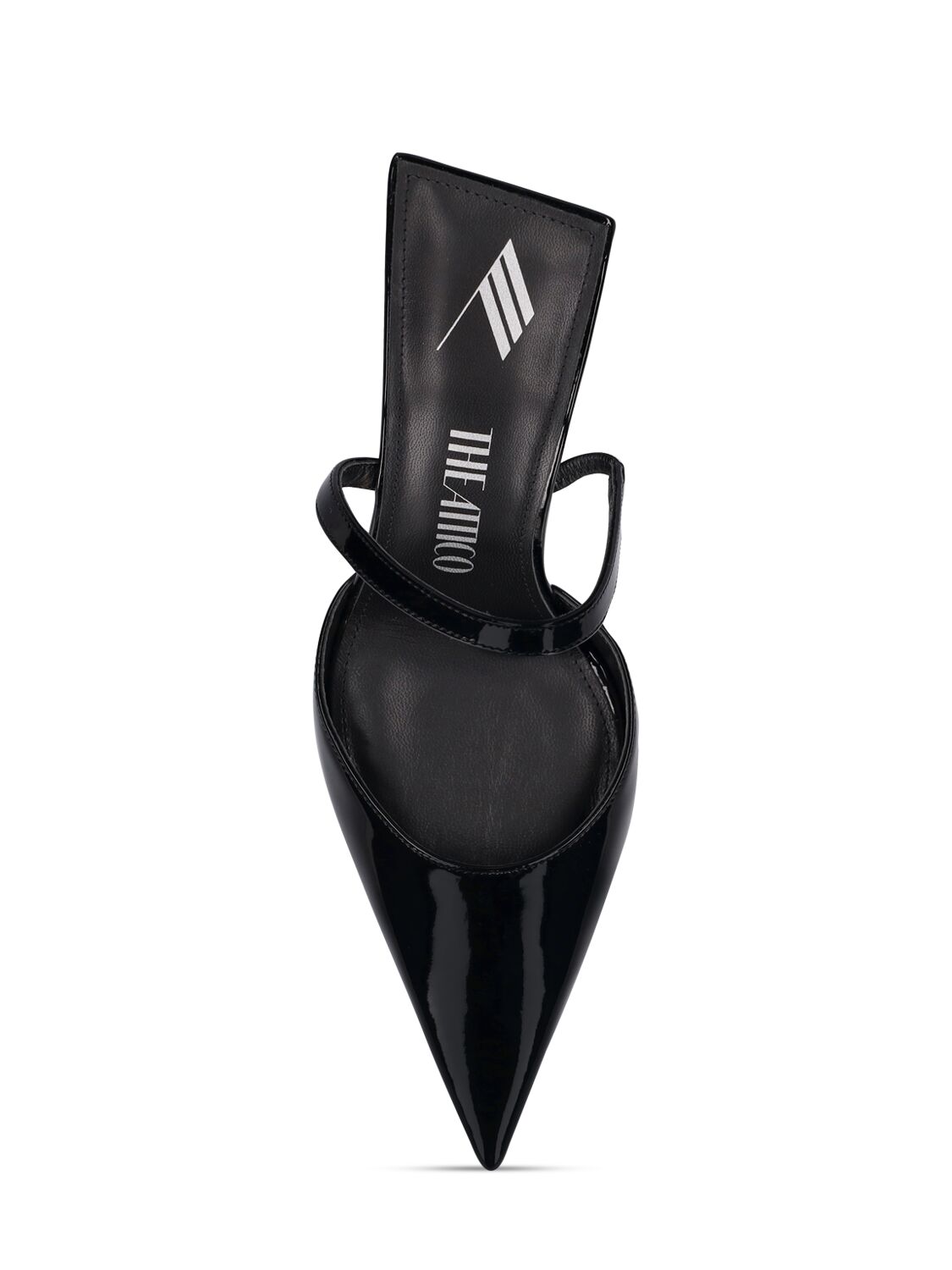 Shop Attico 95mm Ester Faux Patent Slingback Pumps In Black
