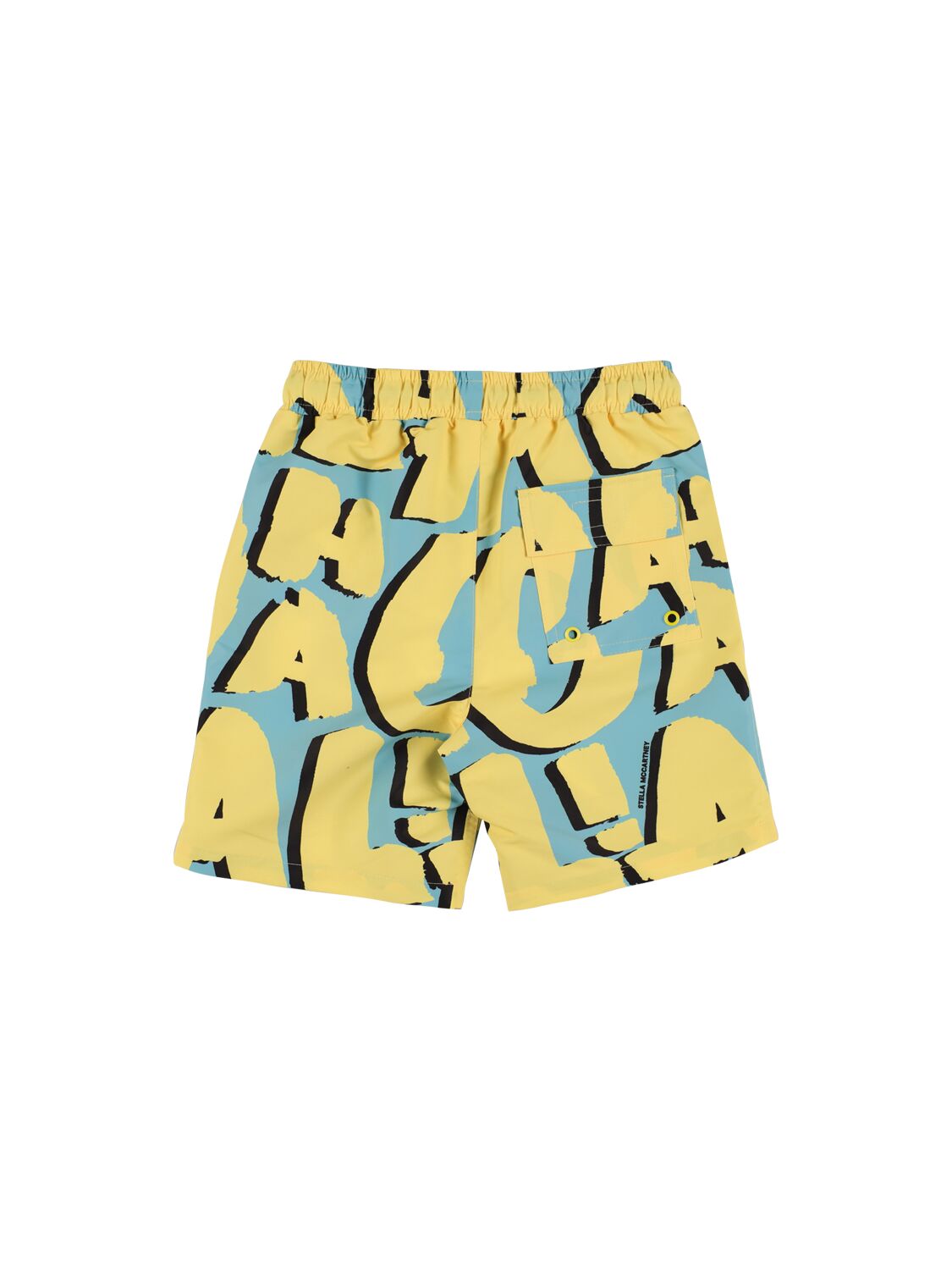 Shop Stella Mccartney All Over Print Poly Swim Shorts In 蓝色,黄色