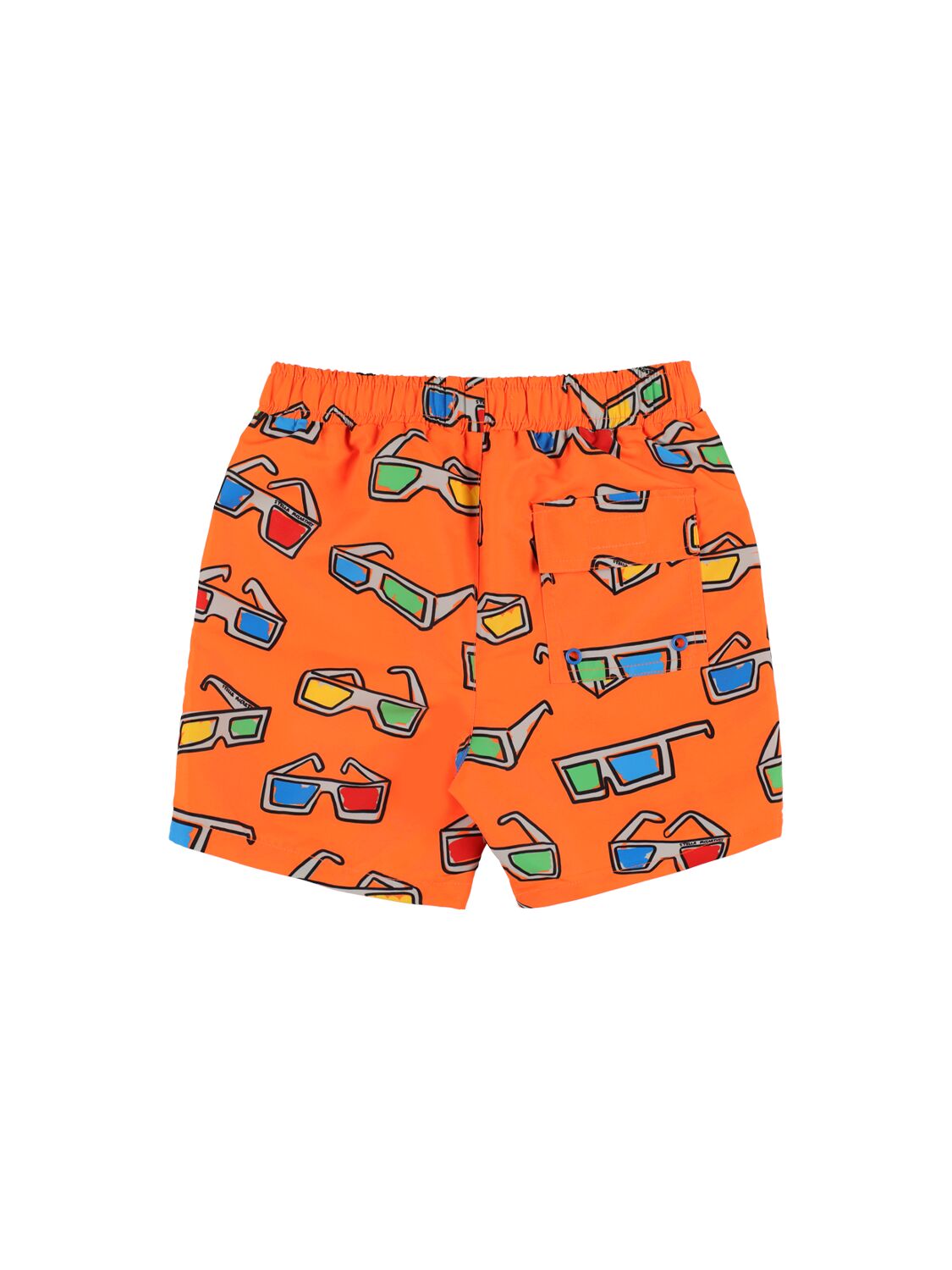 Shop Stella Mccartney All Over Print Poly Swim Shorts In Orange