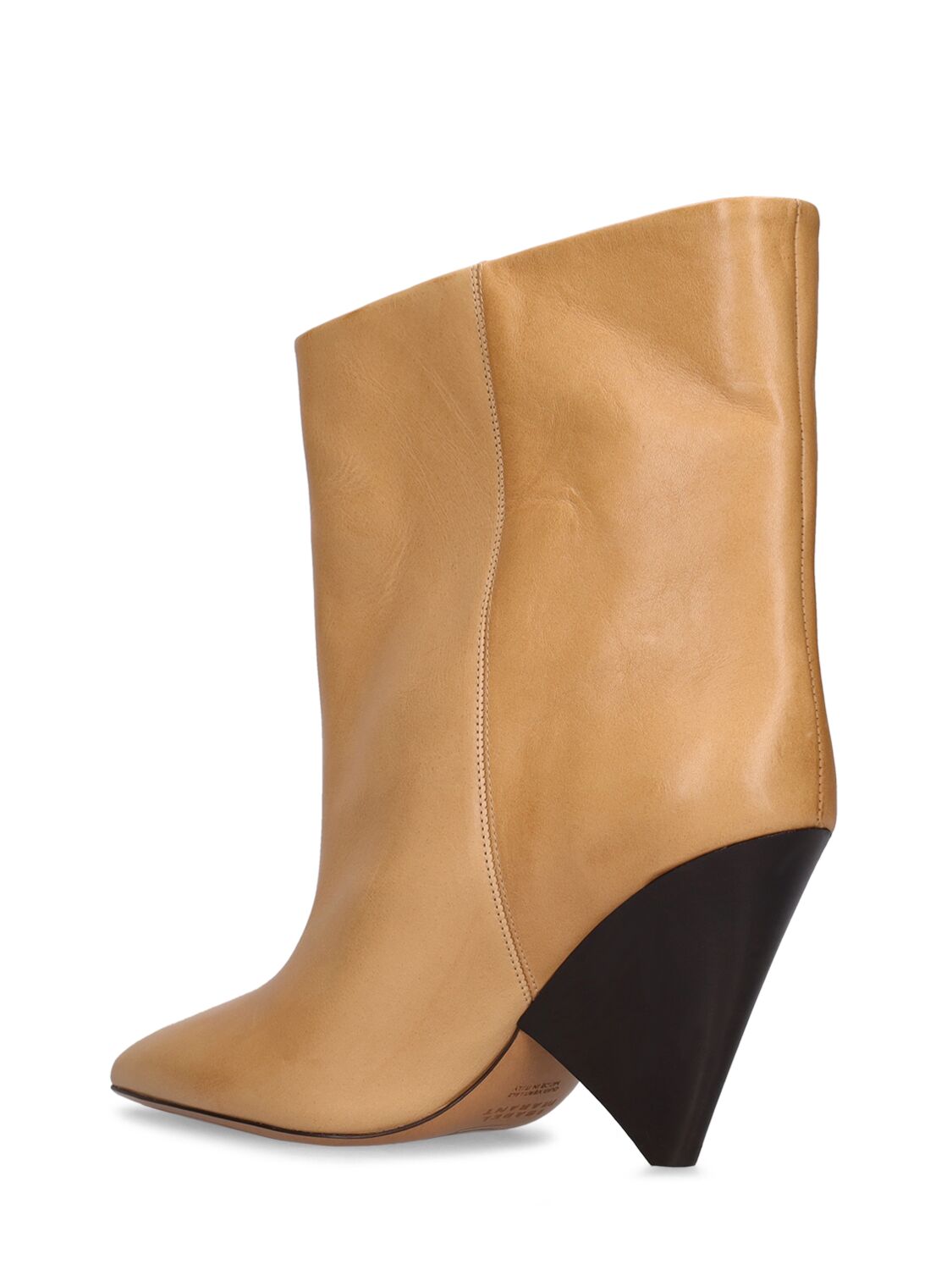 Shop Isabel Marant 90mm Miyako Leather Ankle Boots In Tan