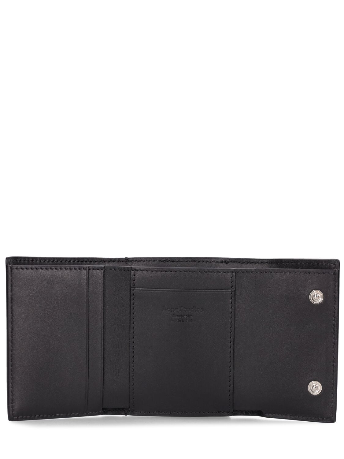Shop Acne Studios Leather Trifold Wallet In Black
