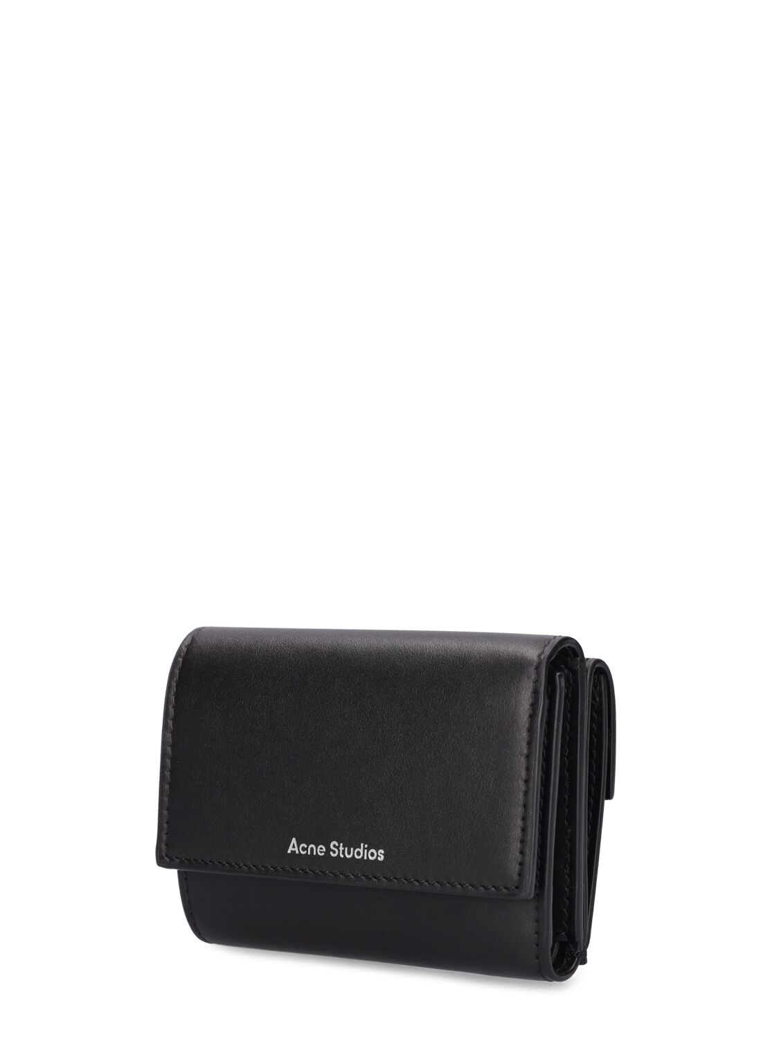 Shop Acne Studios Leather Trifold Wallet In Black