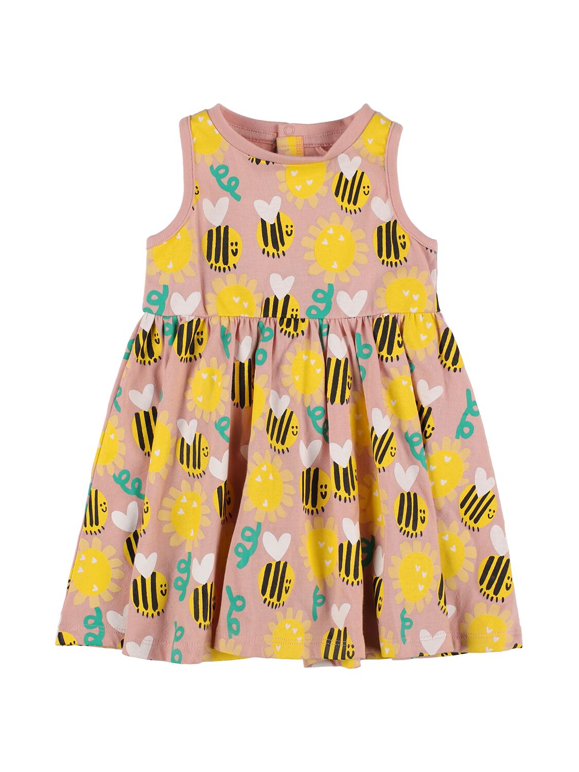 Stella Mccartney Kids' Organic Cotton Printed Dress In Brown