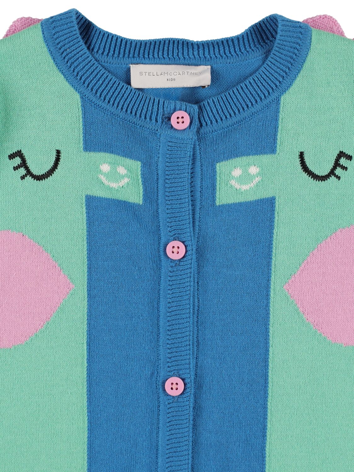 Shop Stella Mccartney Cotton Blend Knit Cardigan In Blau,bunt