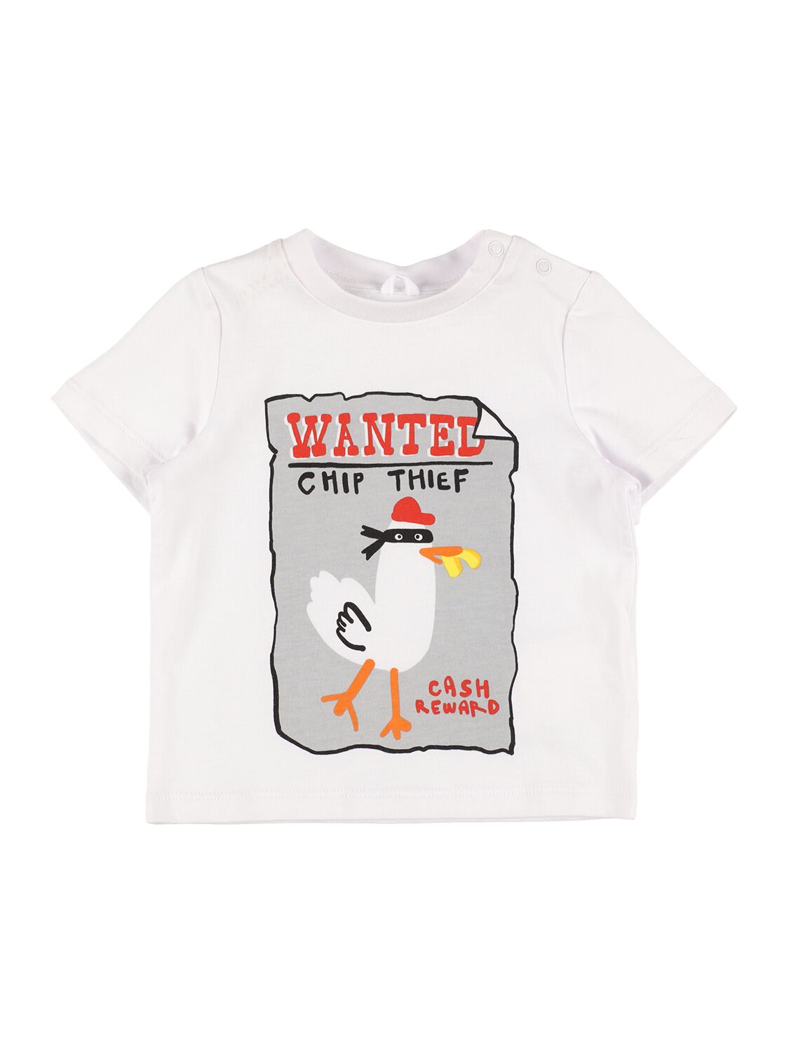 Stella Mccartney Kids' Printed Organic Cotton Jersey T-shirt In White