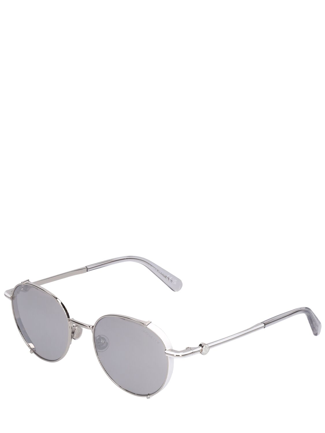 Shop Moncler Round Metal Sunglasses In Yellow