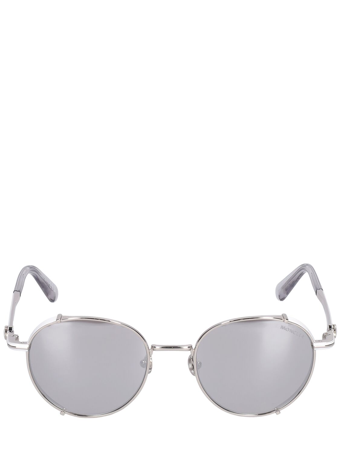 Moncler Round Metal Sunglasses In Yellow