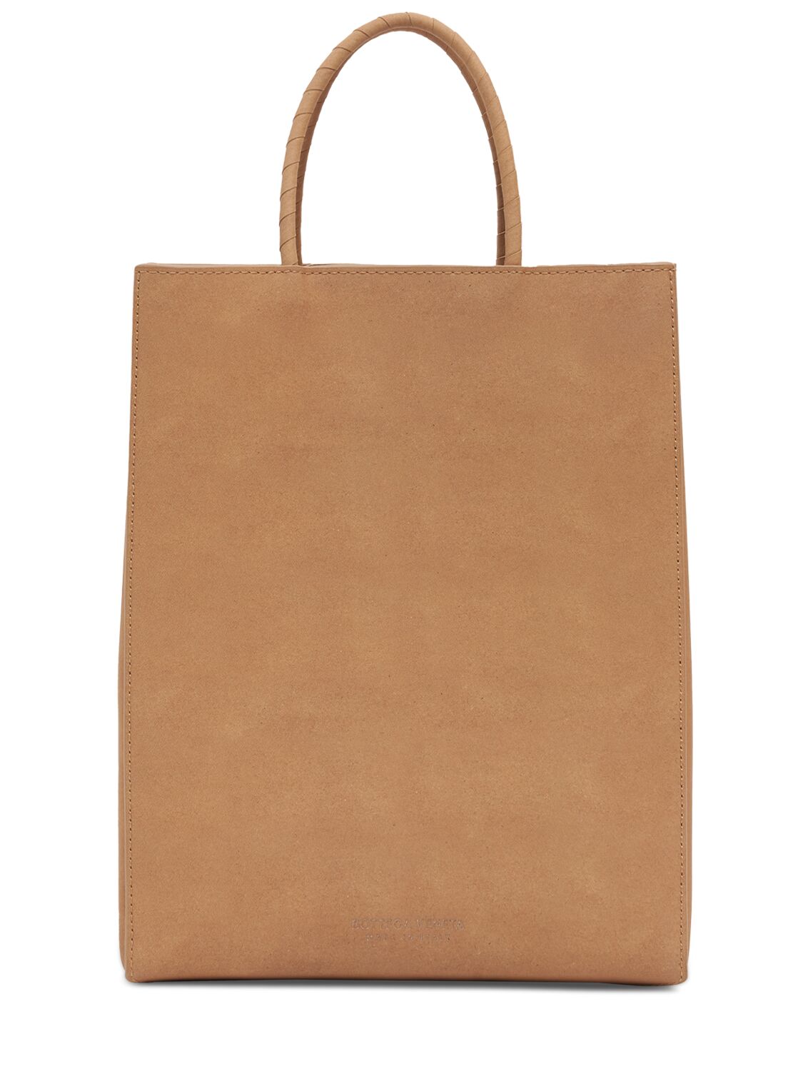 Bottega Veneta The Small Brown Leather Tote Bag In Kraft