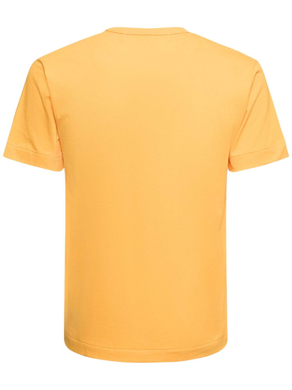 Shop Comme Des Garçons Play Play Logo Cotton T-shirt In Yellow