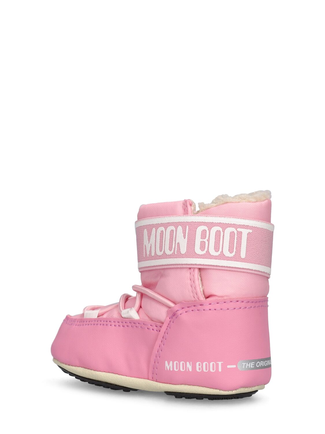Shop Moon Boot Crib Nylon Ankle Snow Boots In 핑크