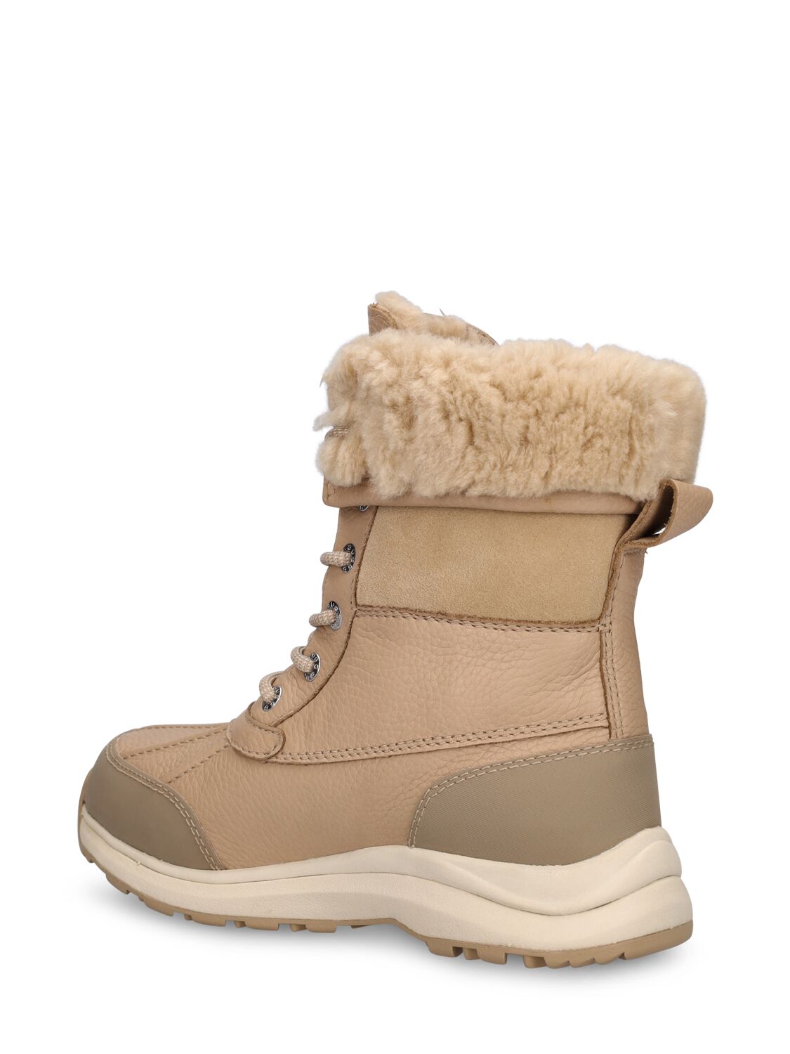 Shop Ugg 25mm Adirondack Iii Leather Hiking Boots In Beige