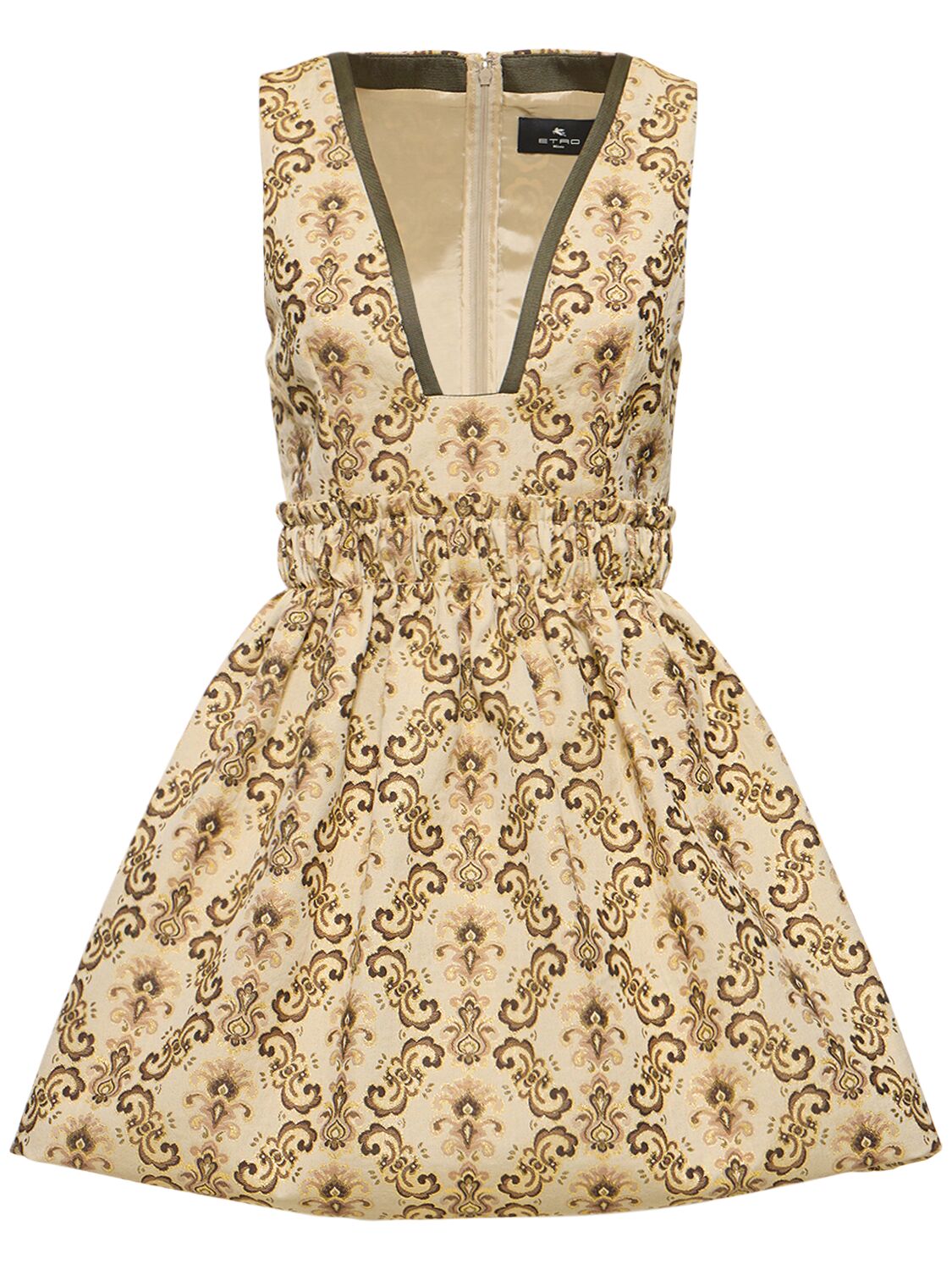 Image of Cotton Blend Jacquard Mini Dress