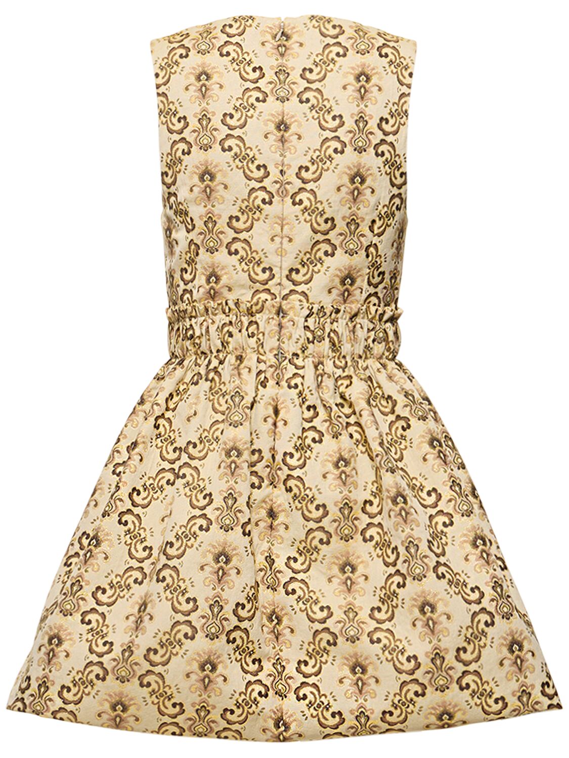 Shop Etro Cotton Blend Jacquard Mini Dress In Multi Gold