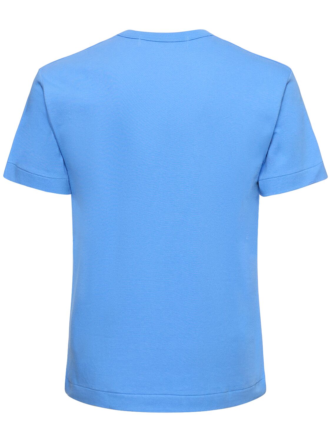 Shop Comme Des Garçons Play Red Emblem Cotton T-shirt In Blue