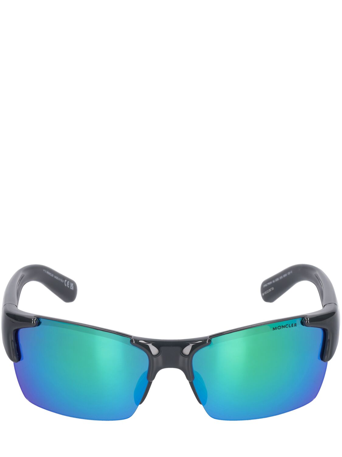 Moncler Spectron Rectangular Sunglasses In Black,green