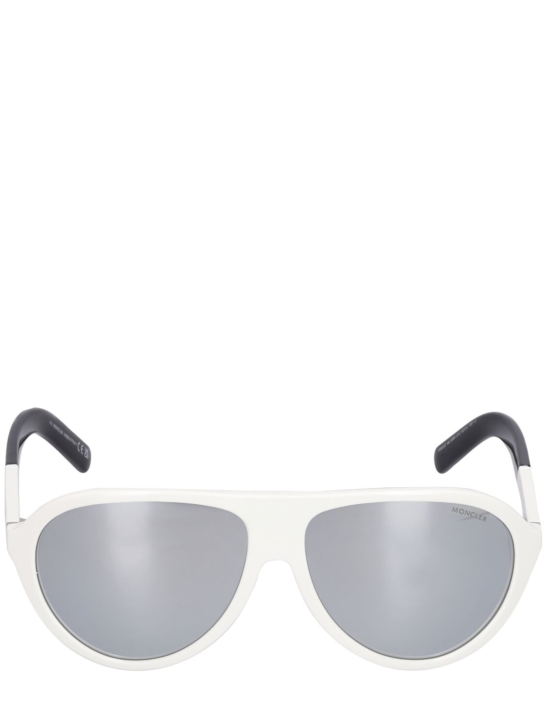 Moncler Roque Pilot Polarized Sunglasses In White