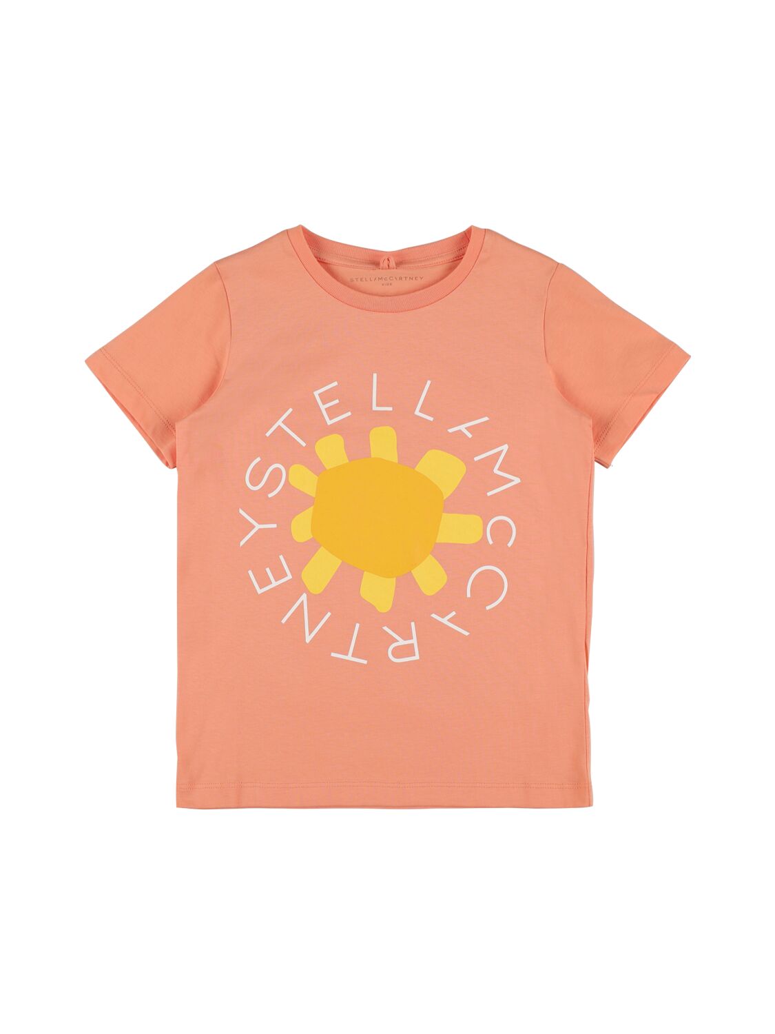 Shop Stella Mccartney Organic Cotton Printed T-shirt In Orange