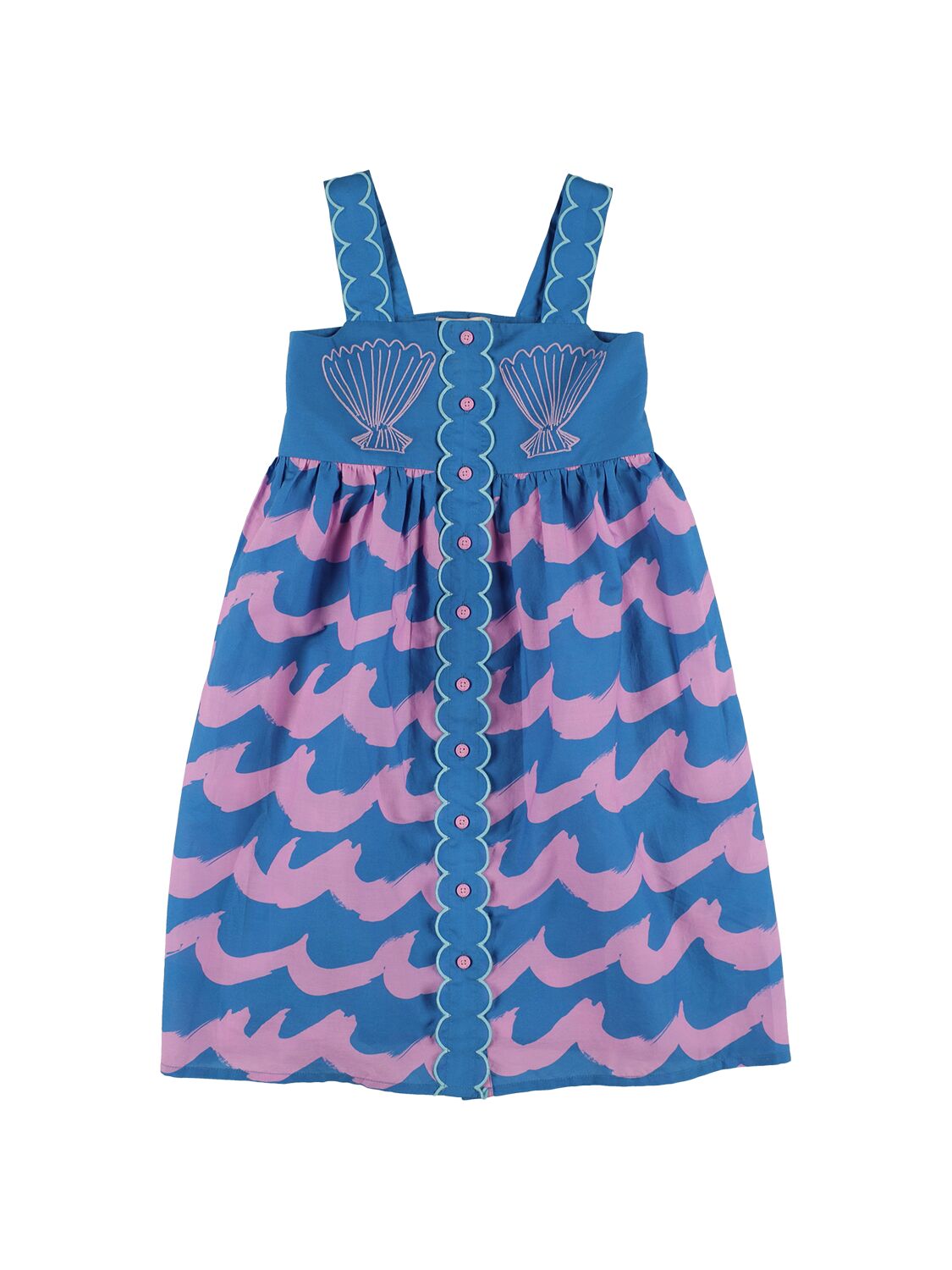 Stella Mccartney Kids' Cotton Muslin Sleeveless Dress In 672vi Blue