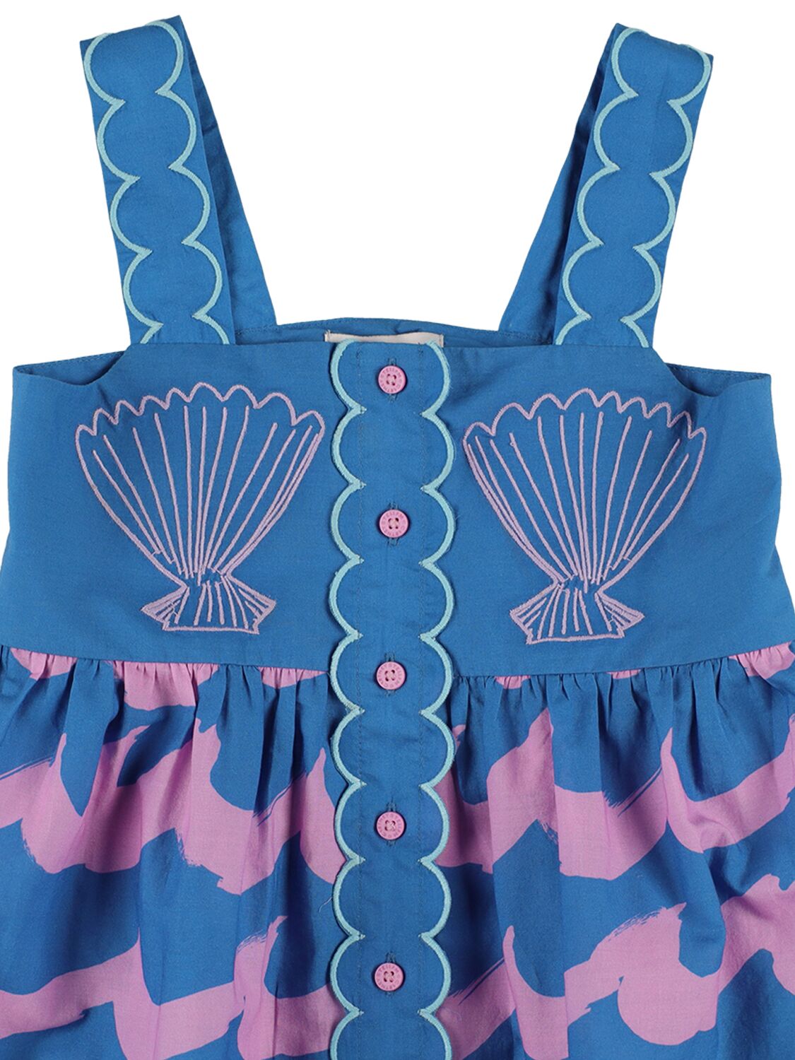 Shop Stella Mccartney Cotton Muslin Sleeveless Dress In Lila,blau