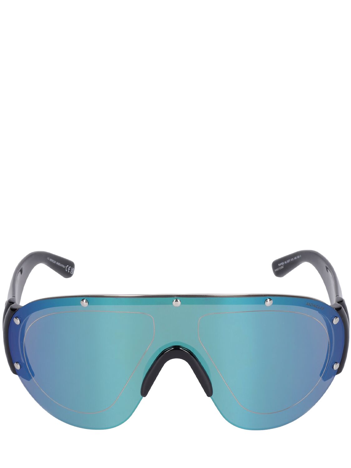 Moncler Rapide Shield Sunglasses In Shiny Black