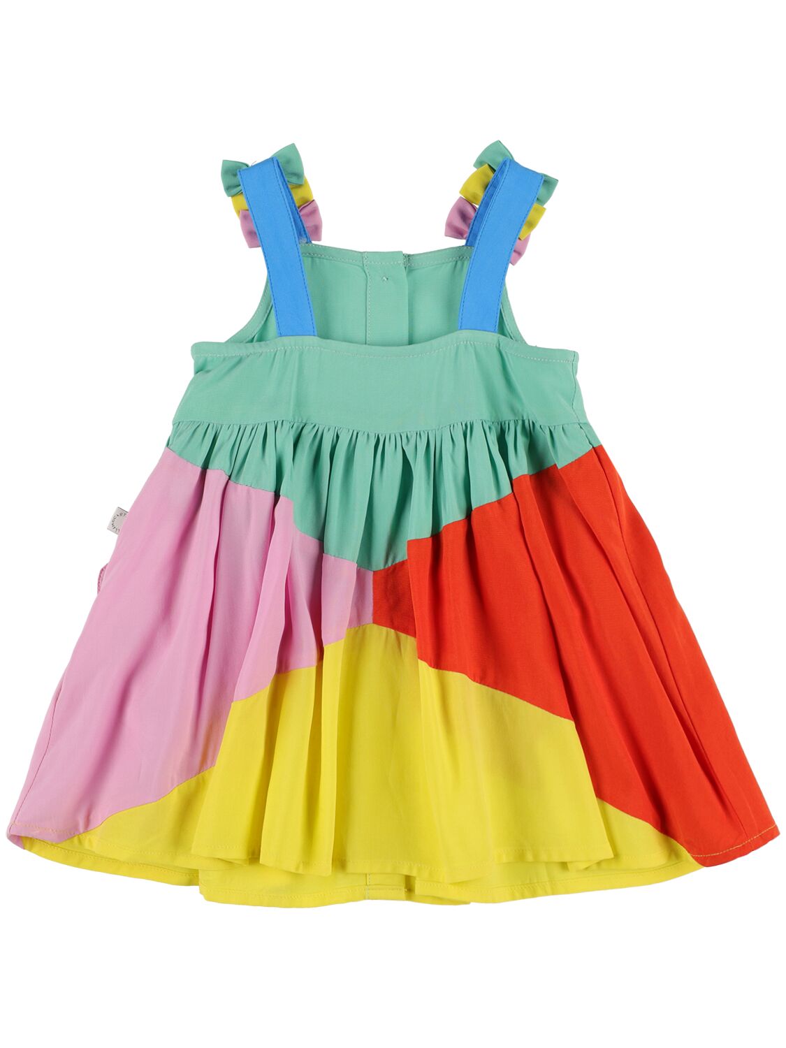 Shop Stella Mccartney Color Block Viscose Dress In Bunt