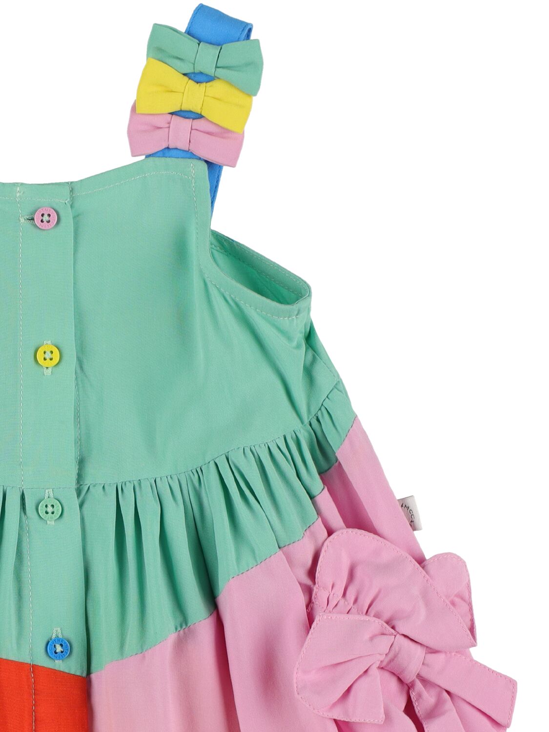 Shop Stella Mccartney Color Block Viscose Dress In Bunt