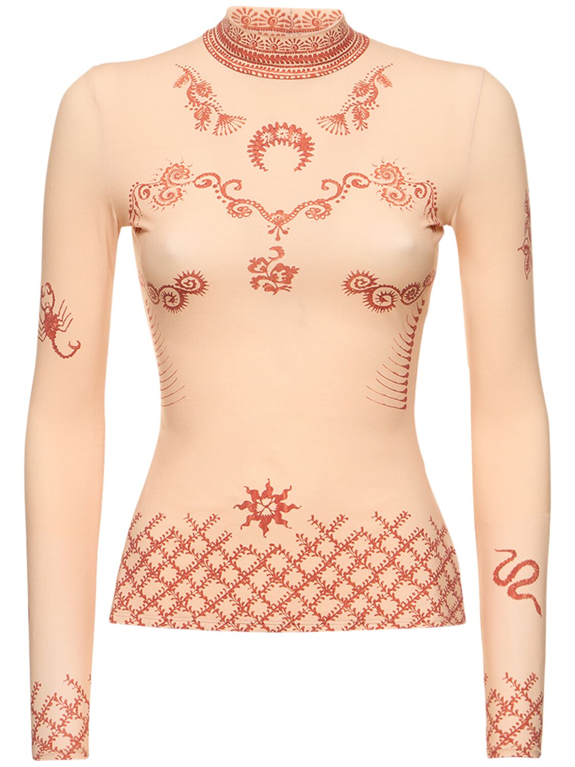 Henna Print Long Sleeved Second Skin Top – WOMEN > CLOTHING > TOPS