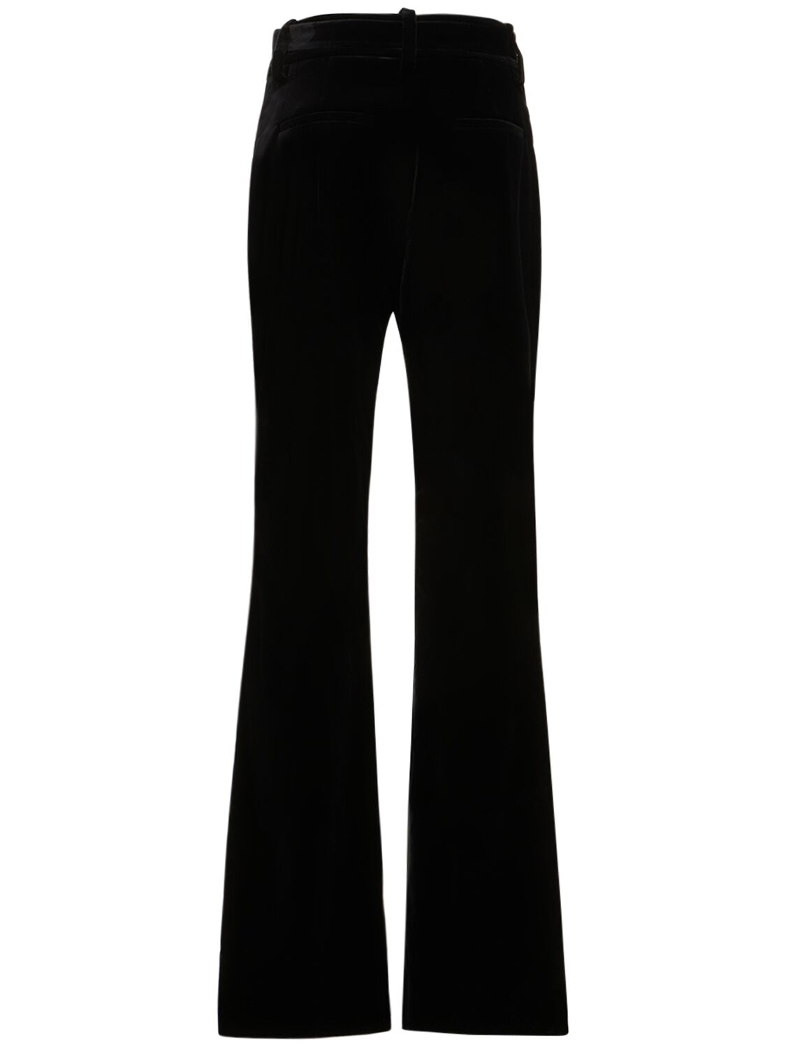 Shop Proenza Schouler High Rise Flared Velvet Pants In Black