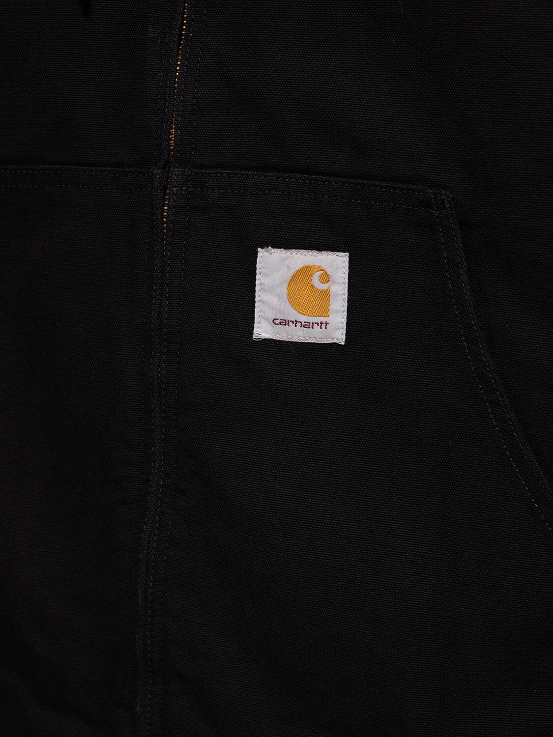 Shop Carhartt Og Active Cotton Zip Jacket In Black Aged