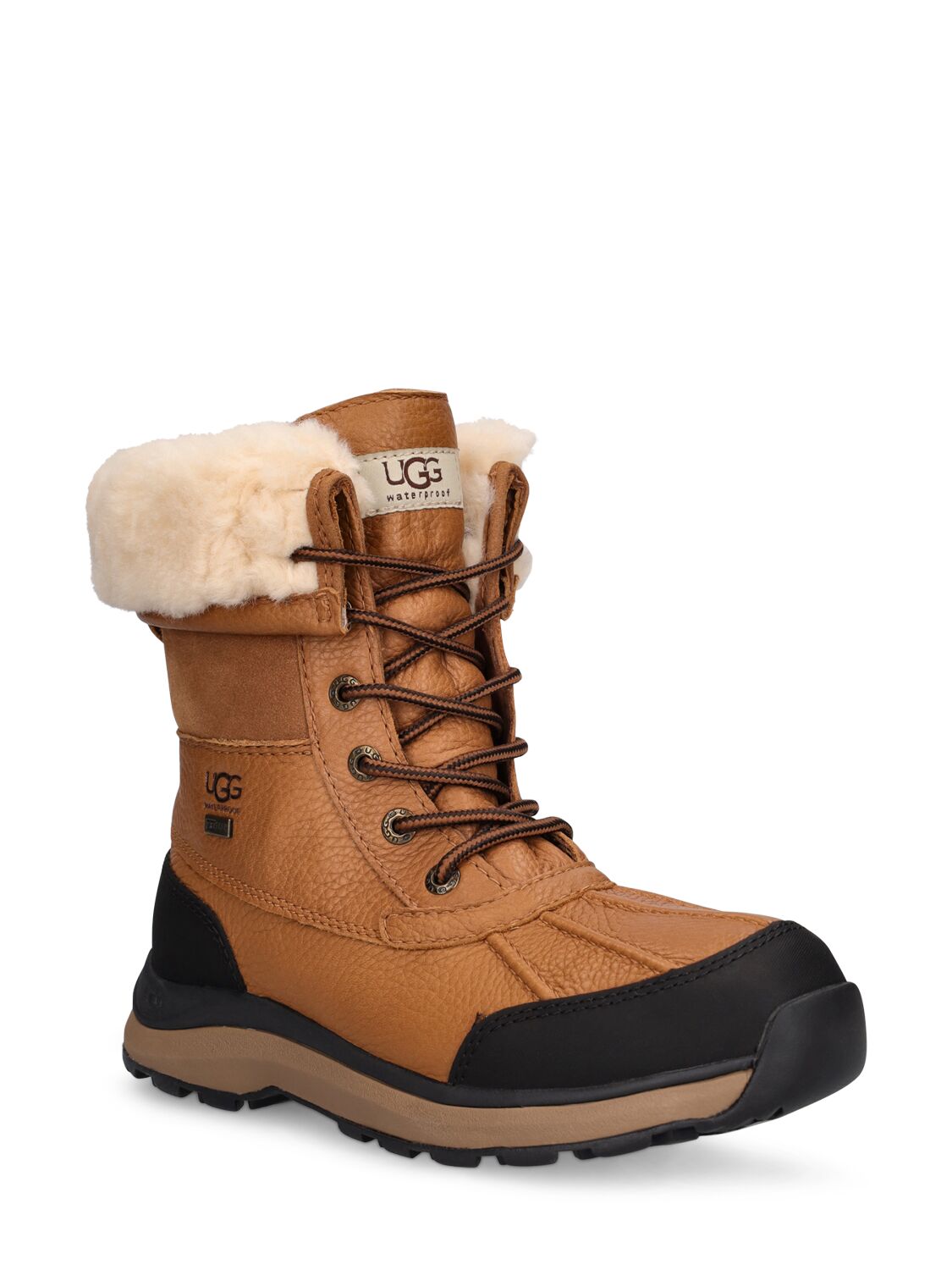 Shop Ugg 25mm Adirondack Iii Leather Hiking Boots In Tan