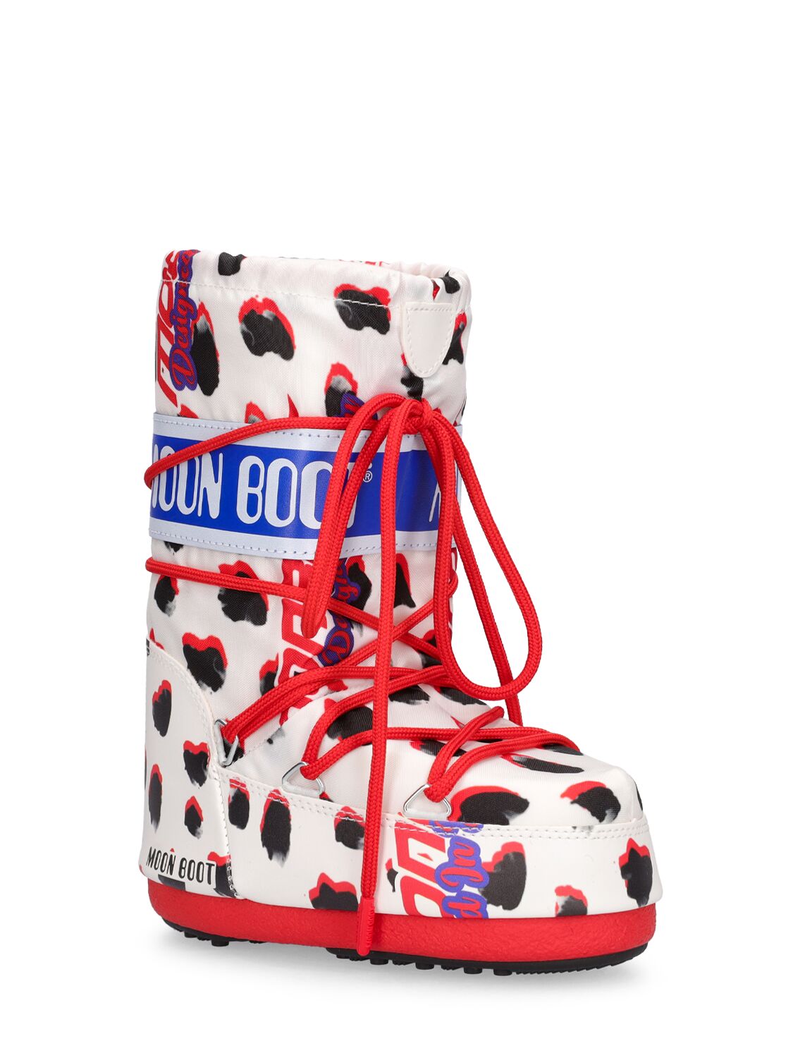 Shop Moon Boot Icon Tall Dalmatian Nylon Snow Boots In Multicolor