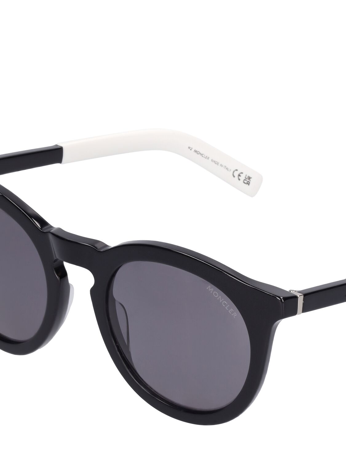 Shop Moncler Odeonn Round Sunglasses In White