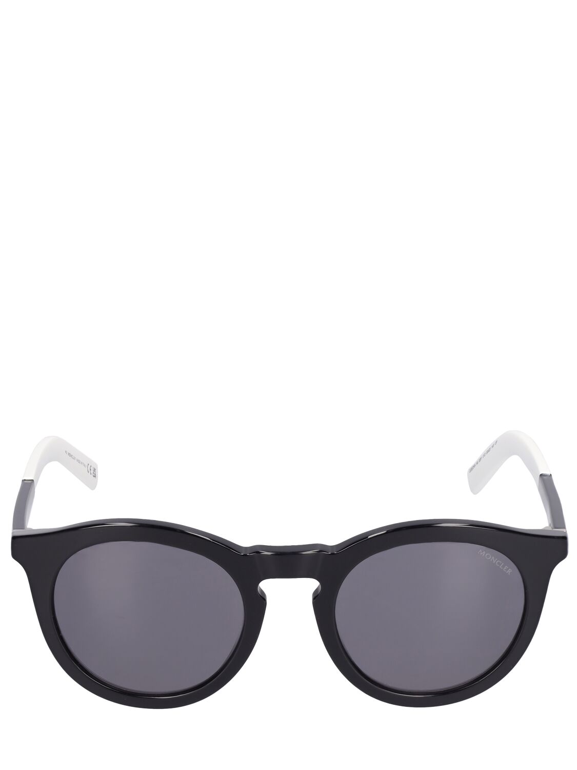 Shop Moncler Odeonn Round Sunglasses In White
