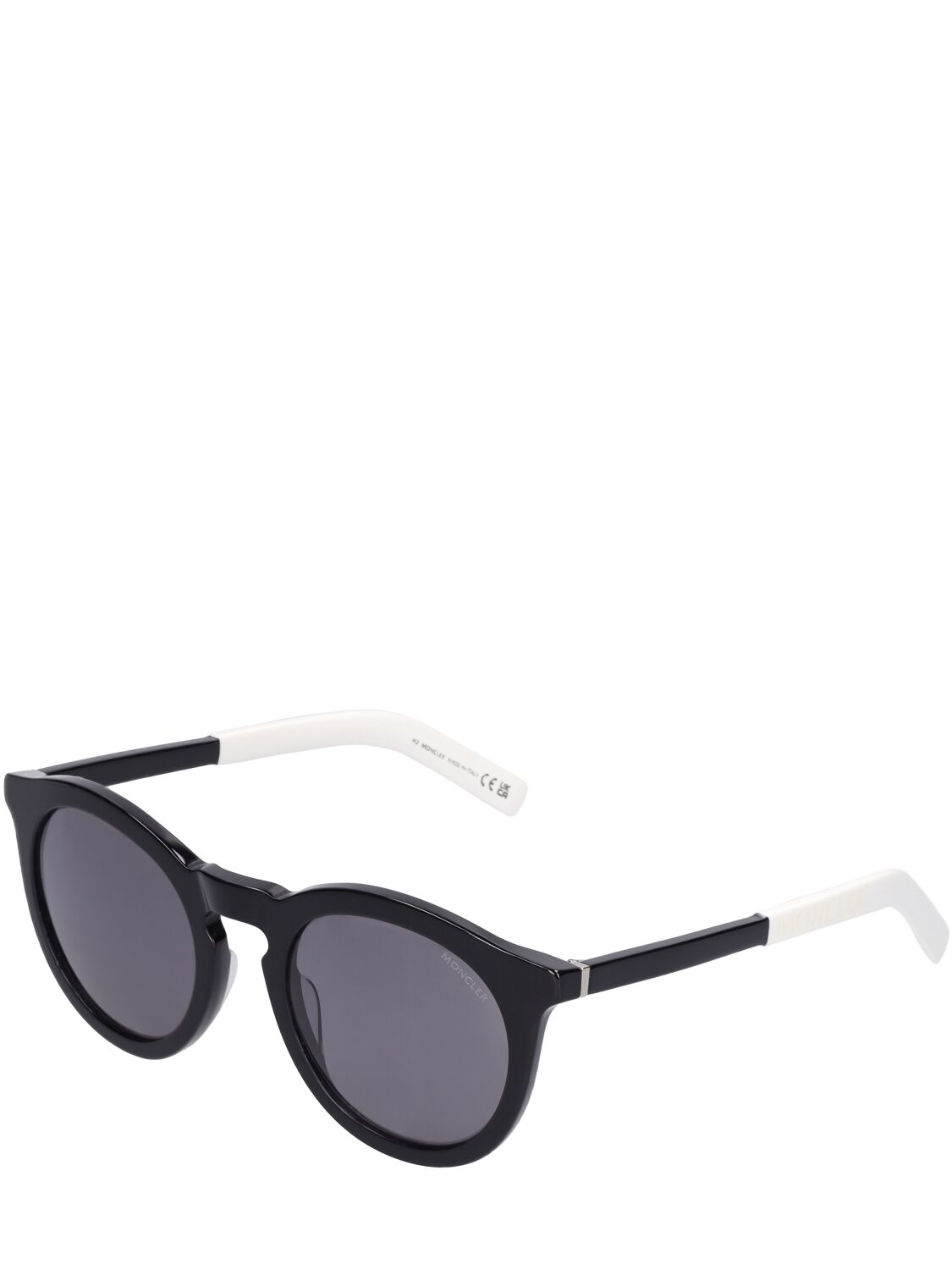 Shop Moncler Odeonn Round Sunglasses In White