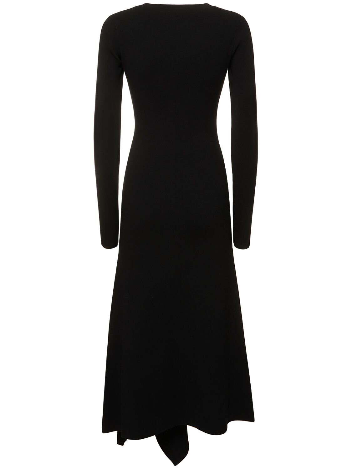 Shop Y/project Asymmetric Jersey Long Sleeve Dress In Black