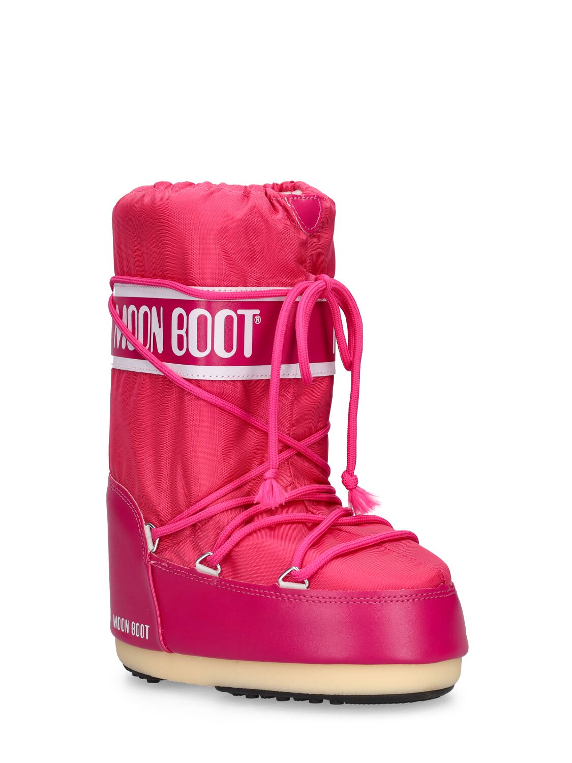 Shop Moon Boot Icon Tall Nylon Snow Boots In Fuchsia
