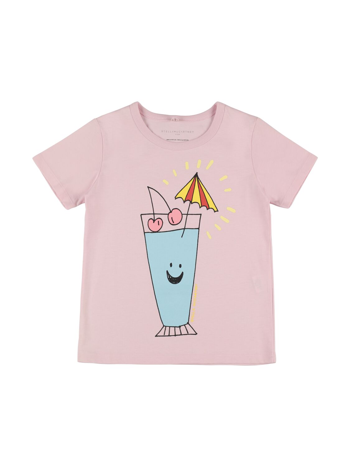 Stella Mccartney Kids' Organic Cotton Printed T-shirt In Pink
